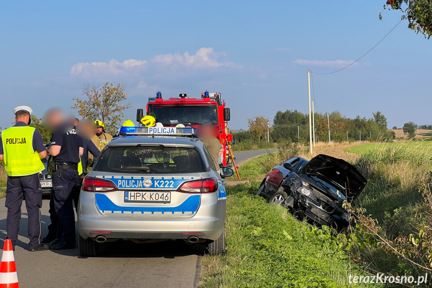 Zderzenie dwóch samochodów pomiędzy Rymanowem a Sieniawą