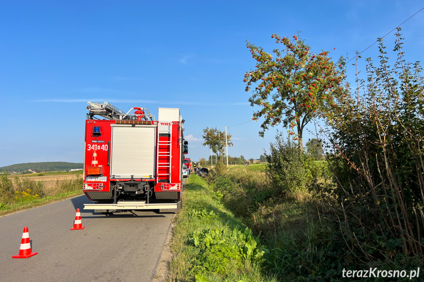 Zderzenie dwóch samochodów pomiędzy Rymanowem a Sieniawą