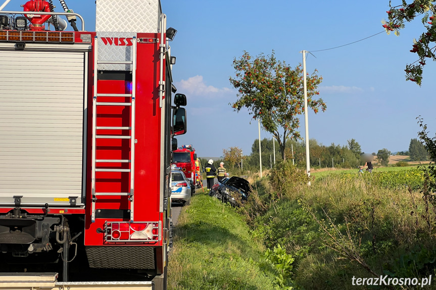 Zderzenie dwóch samochodów pomiędzy Rymanowem a Sieniawą