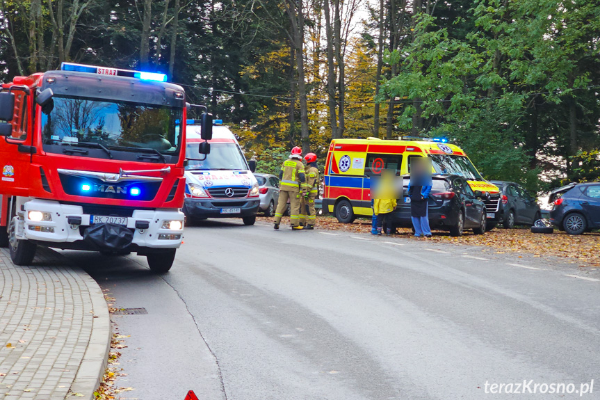 Zderzenie dwóch samochodów w Czarnorzekach