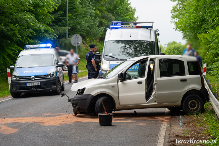 Zderzenie dwóch samochodów w Korczynie