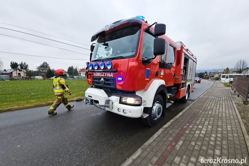 Zderzenie dwóch samochodów w Korczynie