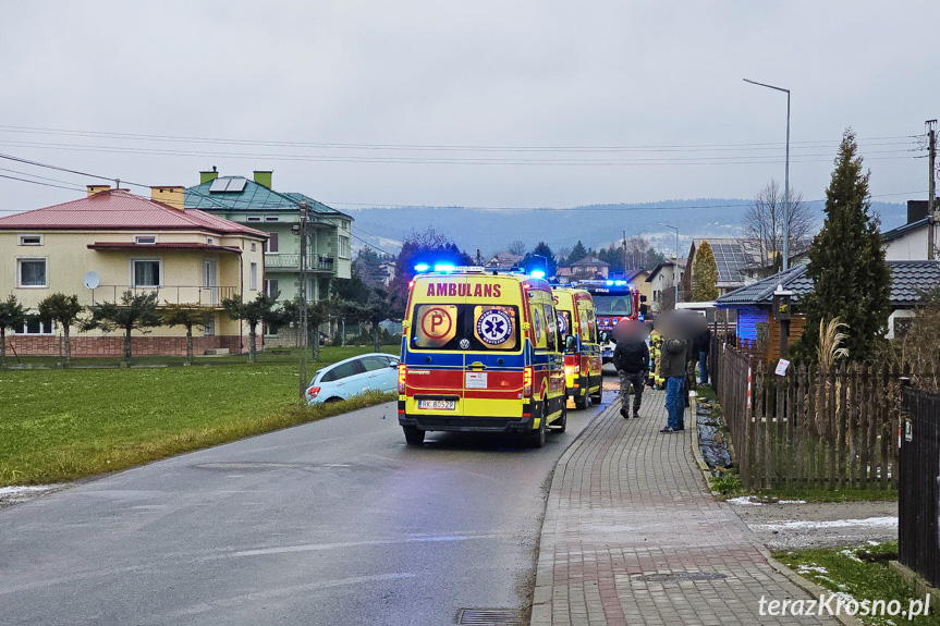 Zderzenie dwóch samochodów w Korczynie