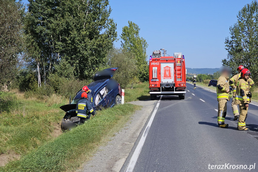 Zderzenie dwóch samochodów w Krościenku Wyżnym