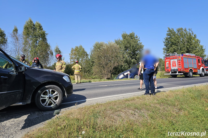 Zderzenie dwóch samochodów w Krościenku Wyżnym