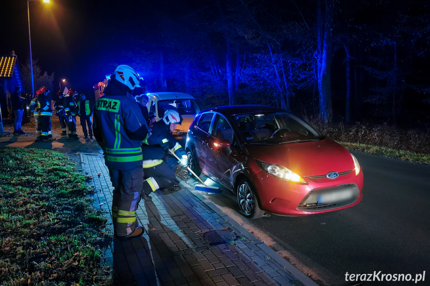 Zderzenie dwóch samochodów w Krościenku Wyżnym