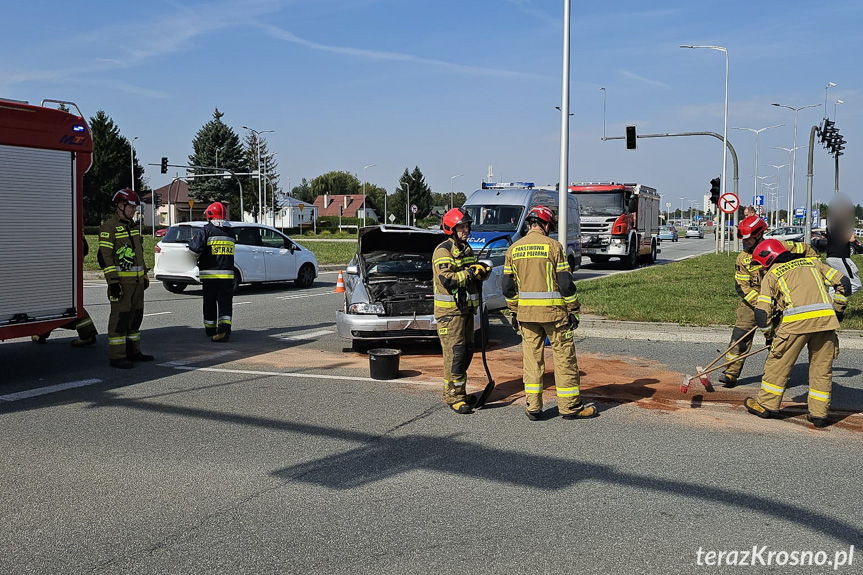 Zderzenie dwóch samochodów w Krośnie