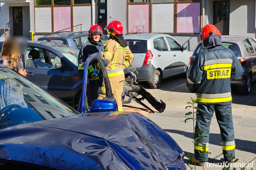 Zderzenie dwóch samochodów w Krośnie