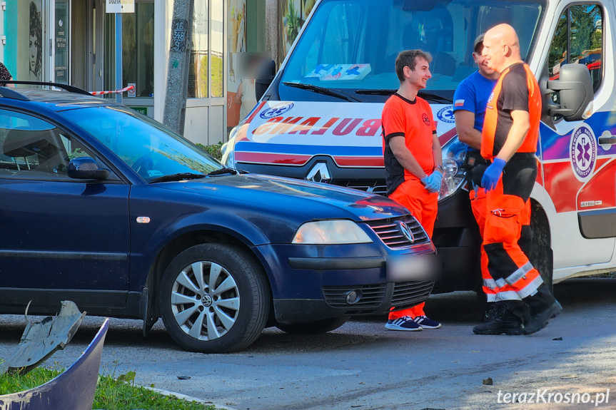 Zderzenie dwóch samochodów w Krośnie