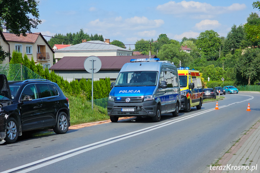 Zderzenie dwóch samochodów w Krośnie