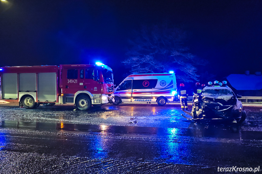 Zderzenie dwóch samochodów w Krośnie