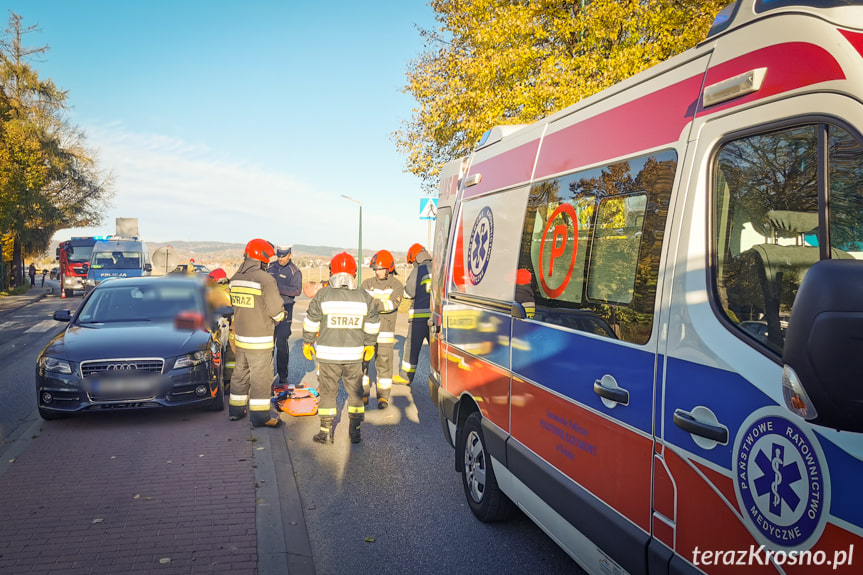 Zderzenie dwóch samochodów w Krośnie