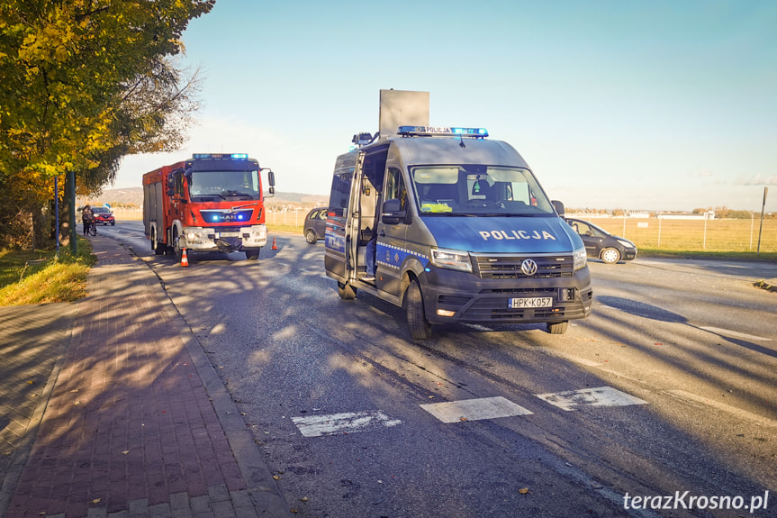 Zderzenie dwóch samochodów w Krośnie