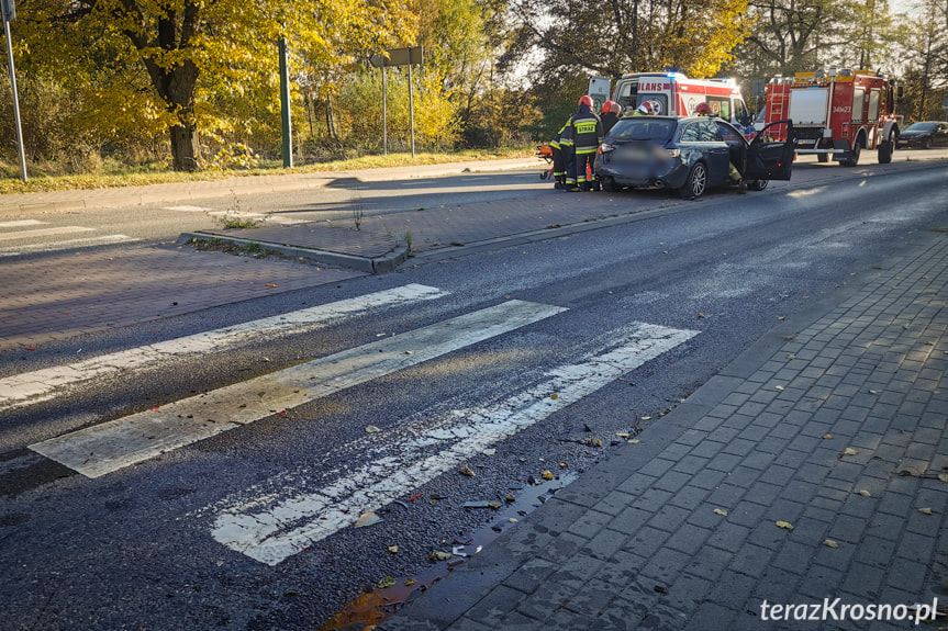 Zderzenie dwóch samochodów w Krośnie