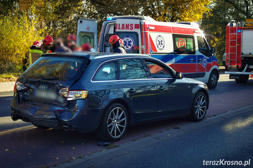 Zderzenie dwóch samochodów w Krośnie