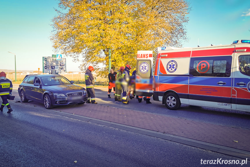 Zderzenie dwóch samochodów w Krośnie