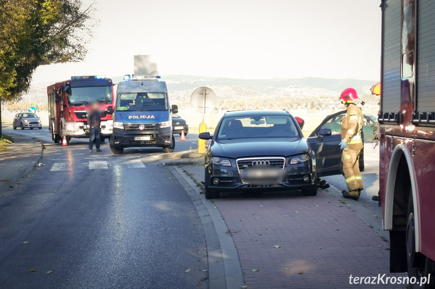 Zderzenie dwóch samochodów w Krośnie