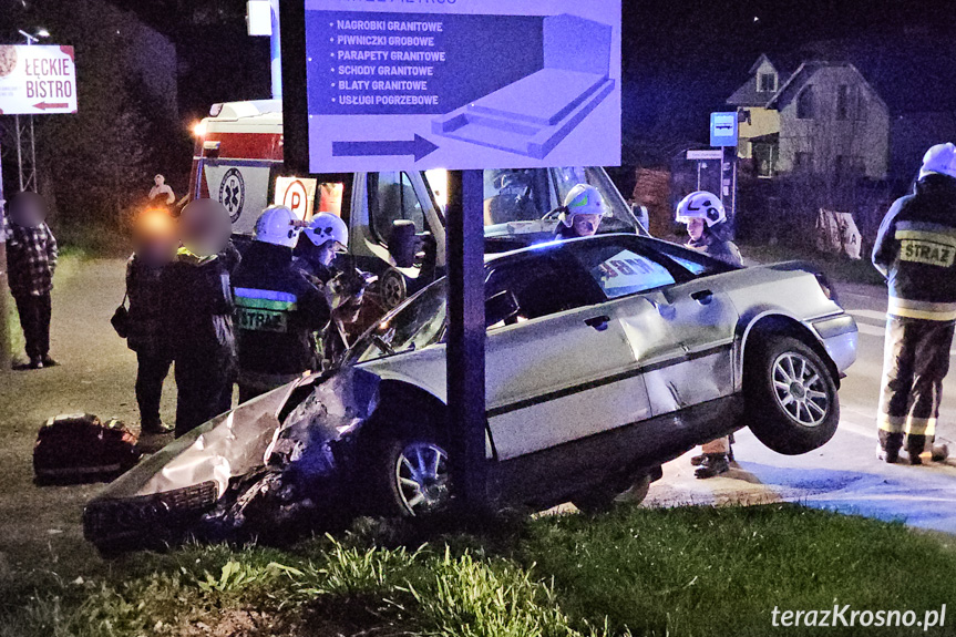 Zderzenie dwóch samochodów w Łękach Dukielskich