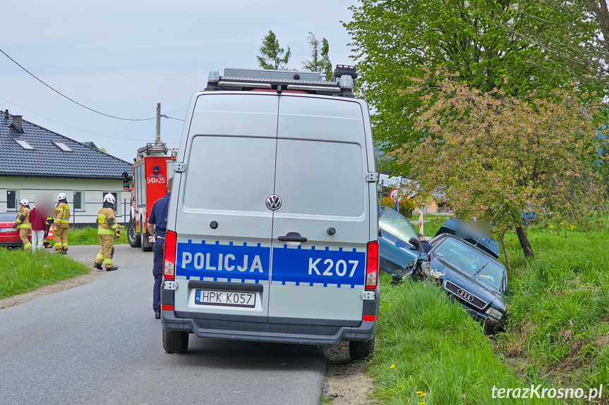 Zderzenie dwóch samochodów w Odrzykoniu