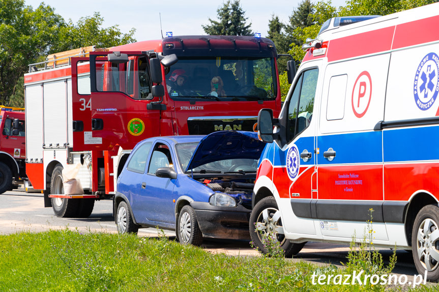 Zderzenie dwóch samochodów w Rogach