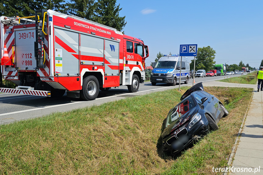 Zderzenie dwóch samochodów w Rogach