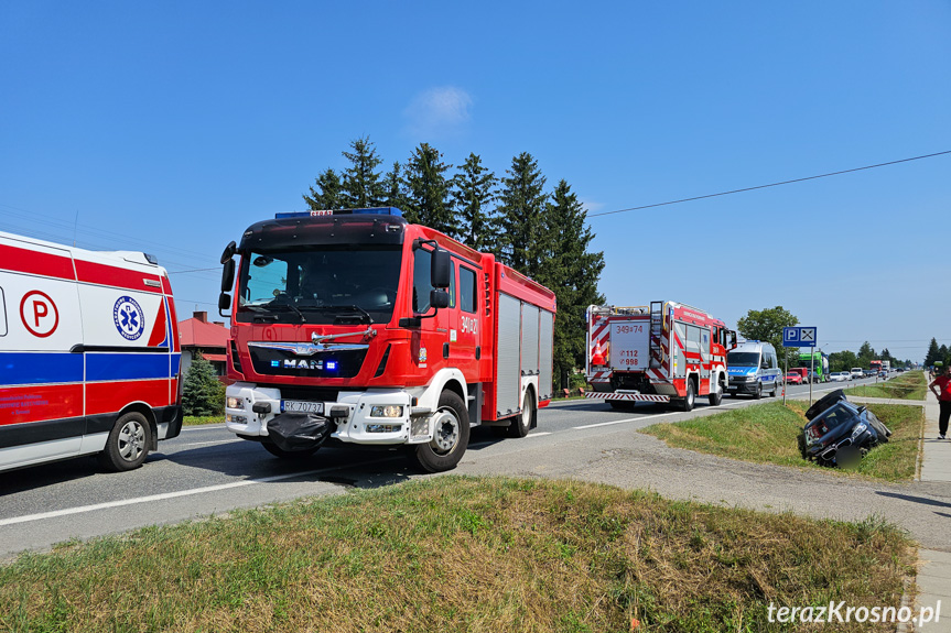 Zderzenie dwóch samochodów w Rogach