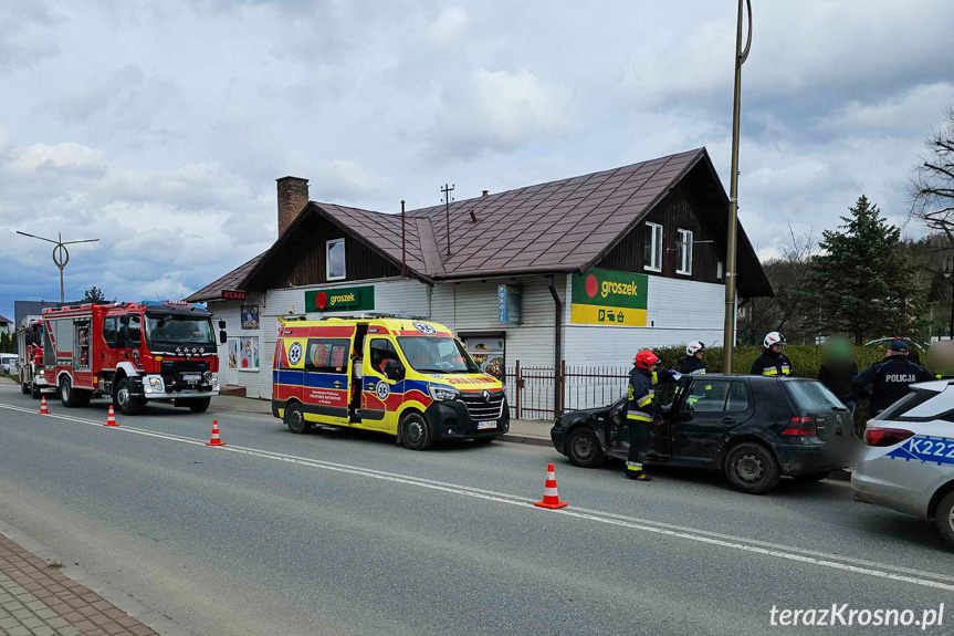 Zderzenie dwóch samochodów w Rymanowie-Zdroju