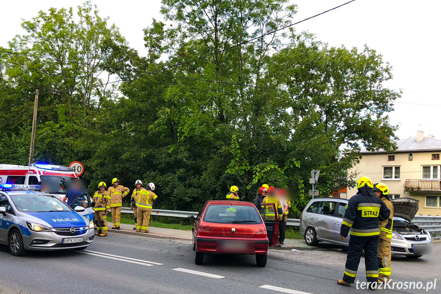 Zderzenie dwóch samochodów w Rymanowie