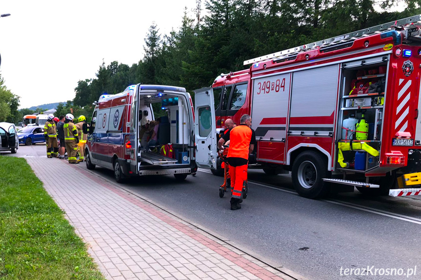 Zderzenie dwóch samochodów w Rymanowie