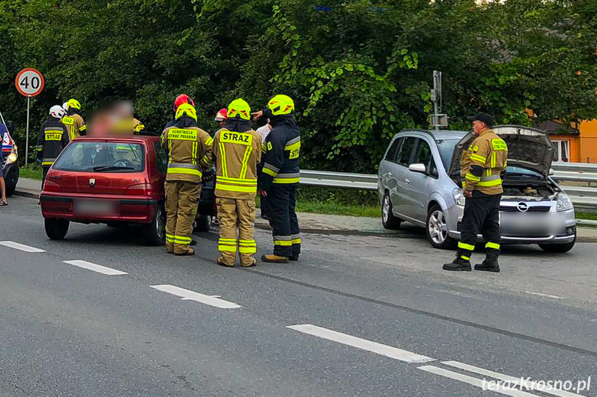 Zderzenie dwóch samochodów w Rymanowie