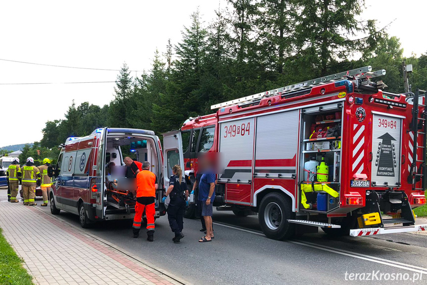 Zderzenie dwóch samochodów w Rymanowie