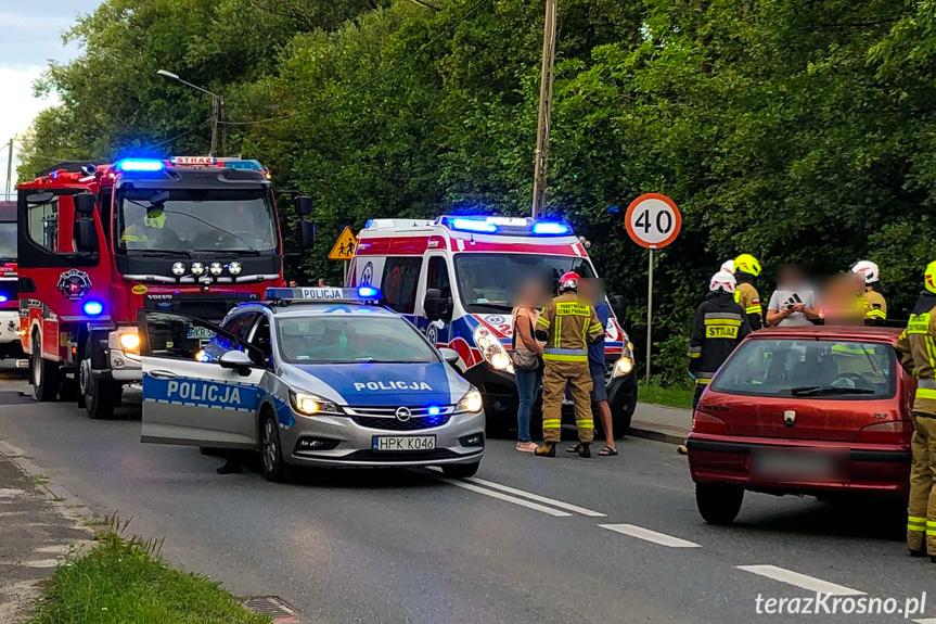 Zderzenie dwóch samochodów w Rymanowie