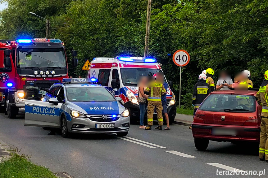 Zderzenie dwóch samochodów w Rymanowie