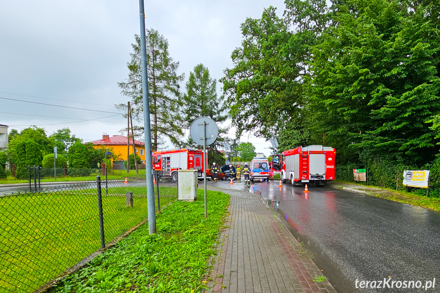 Zderzenie dwóch samochodów w Targowiskach