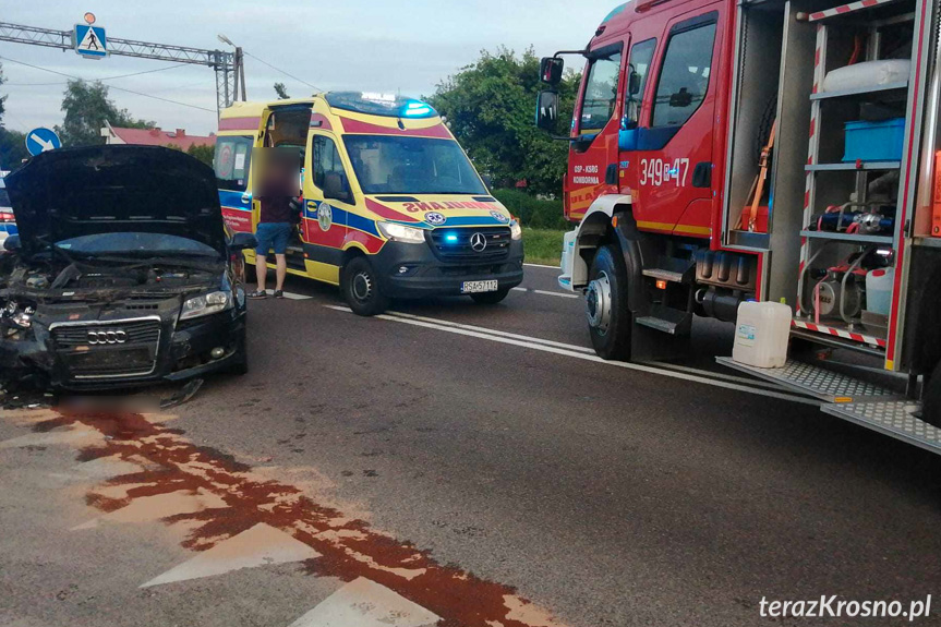 Zderzenie dwóch samochodów w Woli Komborskiej