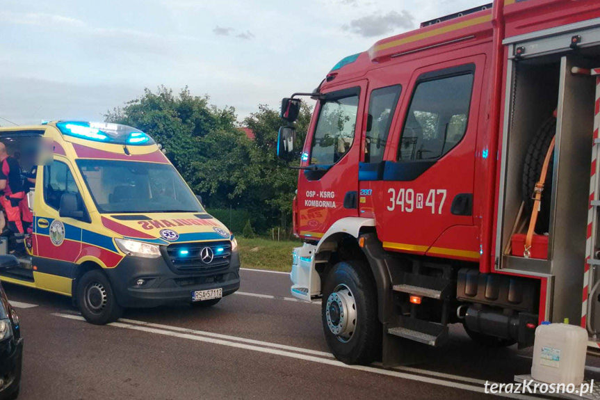 Zderzenie dwóch samochodów w Woli Komborskiej