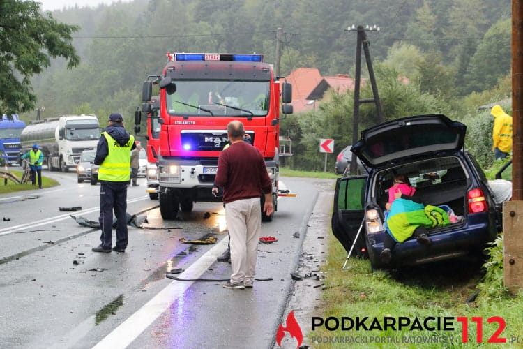 Zderzenie dwóch samochodów w Cergowej