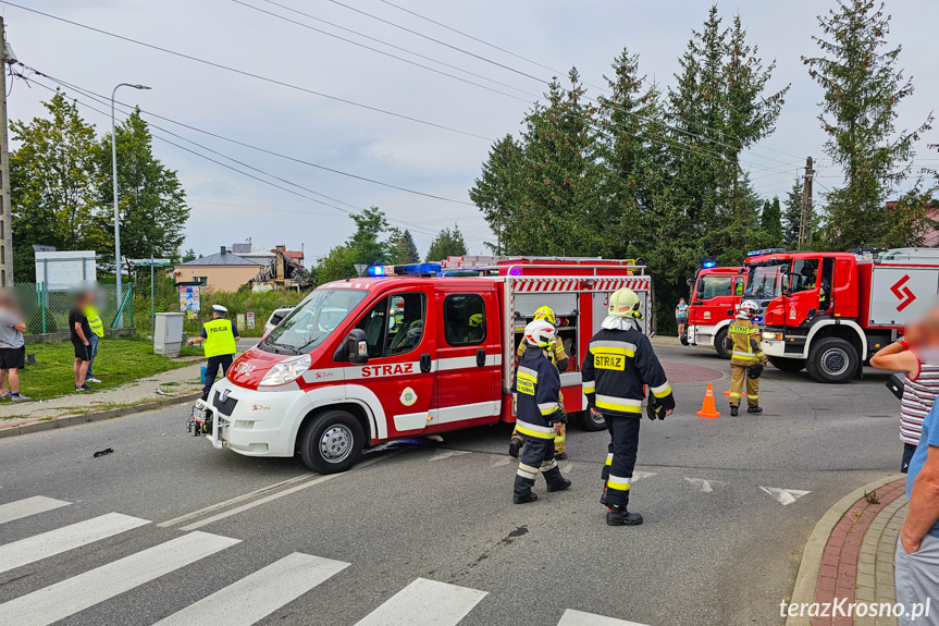 Zderzenie dwóch samochodów w Zręcinie