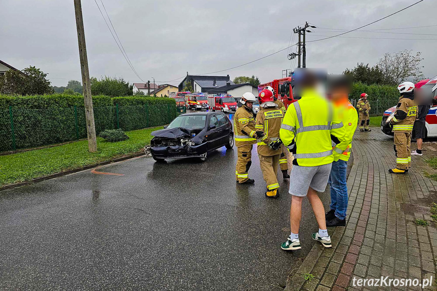 Zderzenie dwóch samochodów w Chlebnej