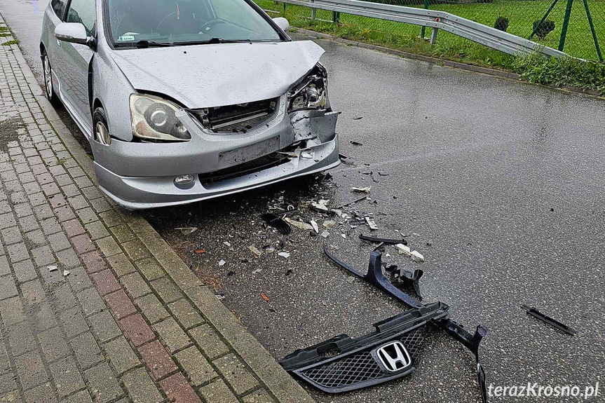 Zderzenie dwóch samochodów w Chlebnej