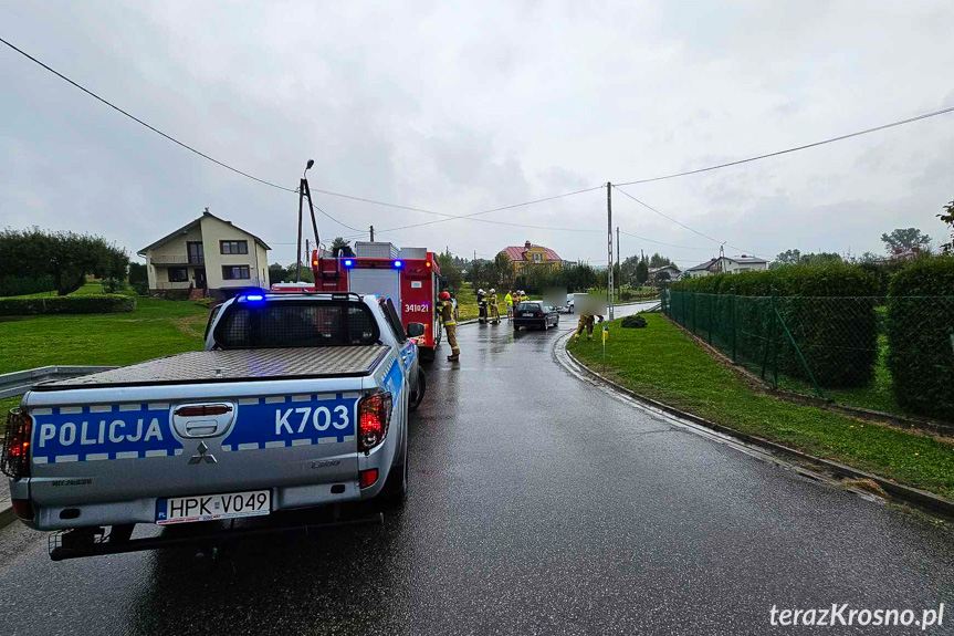 Zderzenie dwóch samochodów w Chlebnej