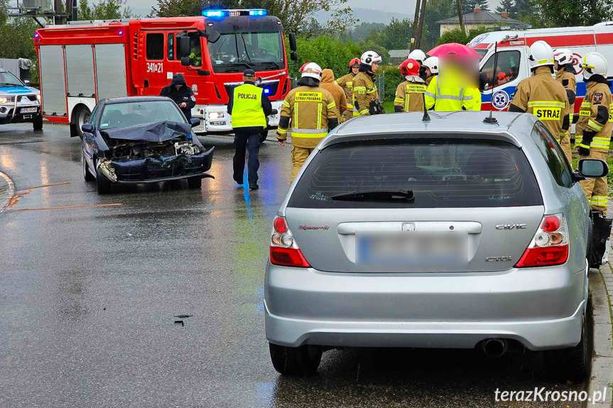 Zderzenie dwóch samochodów w Chlebnej