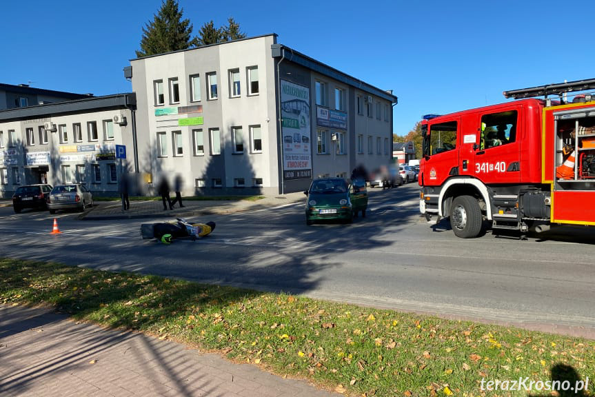 Zderzenie jednośladu z samochodem na Tysiąclecia