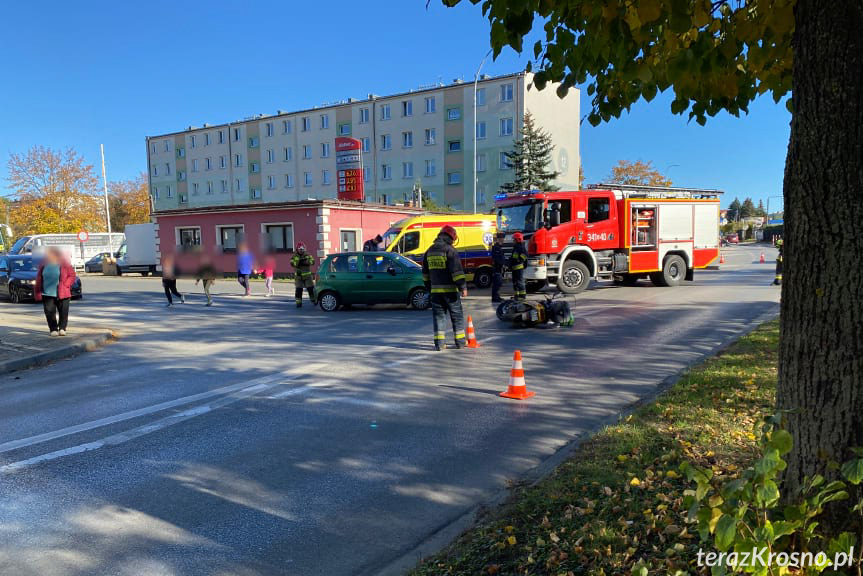 Zderzenie jednośladu z samochodem na Tysiąclecia