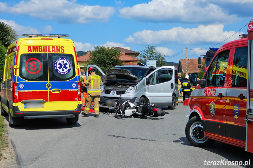 Zderzenie motocyklisty z samochodem w Odrzykoniu