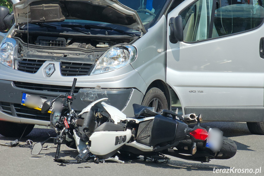 Zderzenie motocyklisty z samochodem w Odrzykoniu