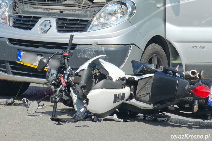 Zderzenie motocyklisty z samochodem w Odrzykoniu