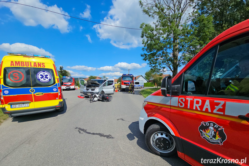 Zderzenie motocyklisty z samochodem w Odrzykoniu