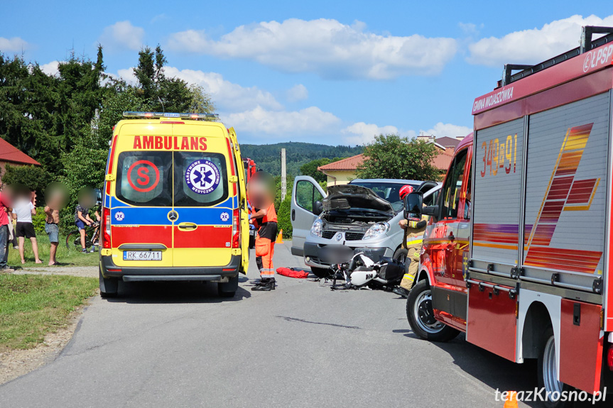 Zderzenie motocyklisty z samochodem w Odrzykoniu