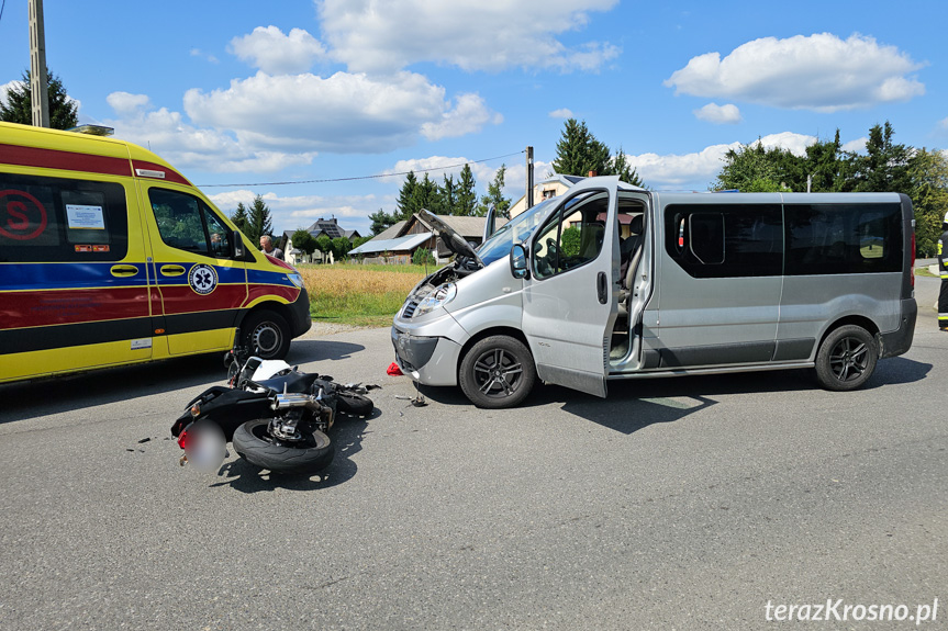 Zderzenie motocyklisty z samochodem w Odrzykoniu